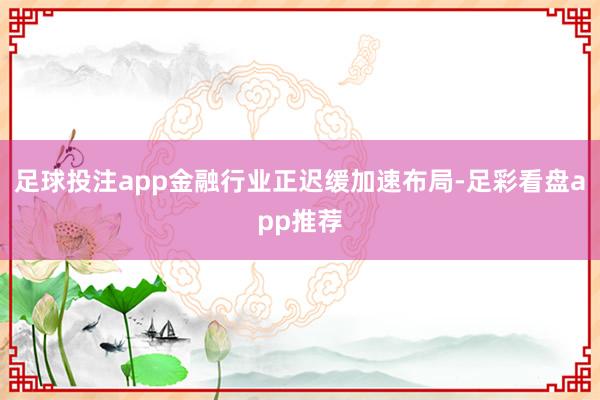 足球投注app金融行业正迟缓加速布局-足彩看盘app推荐