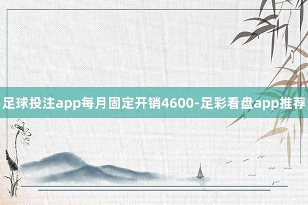 足球投注app每月固定开销4600-足彩看盘app推荐