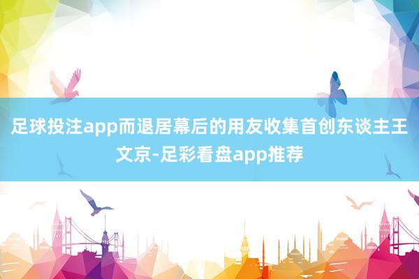 足球投注app而退居幕后的用友收集首创东谈主王文京-足彩看盘app推荐