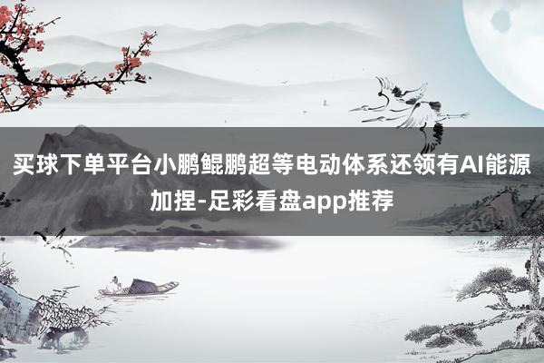 买球下单平台小鹏鲲鹏超等电动体系还领有AI能源加捏-足彩看盘app推荐