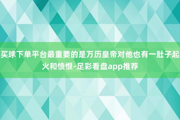 买球下单平台最重要的是万历皇帝对他也有一肚子起火和愤恨-足彩看盘app推荐