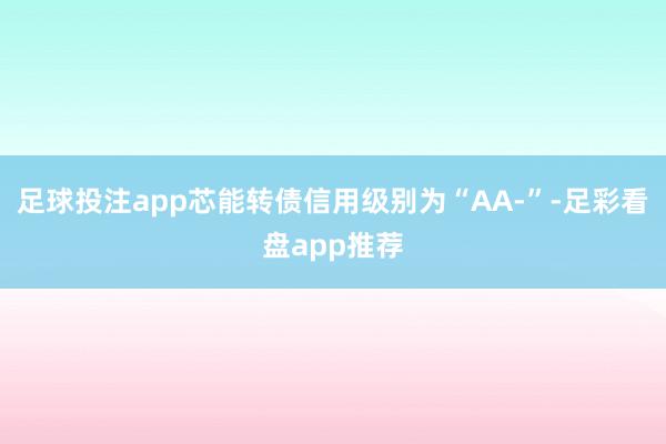 足球投注app芯能转债信用级别为“AA-”-足彩看盘app推荐