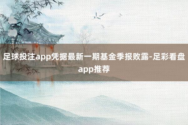 足球投注app凭据最新一期基金季报败露-足彩看盘app推荐