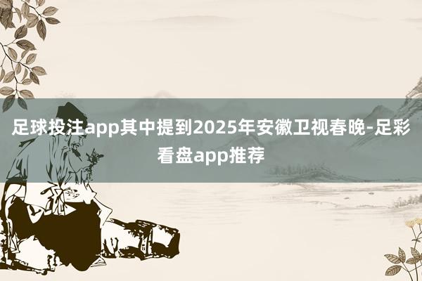 足球投注app其中提到2025年安徽卫视春晚-足彩看盘app推荐