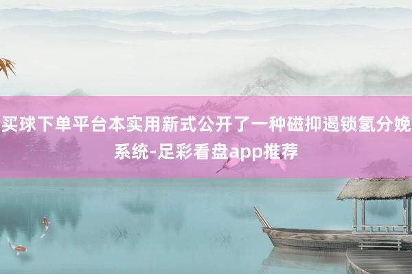 买球下单平台本实用新式公开了一种磁抑遏锁氢分娩系统-足彩看盘app推荐