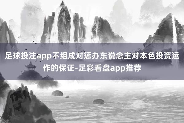 足球投注app不组成对惩办东说念主对本色投资运作的保证-足彩看盘app推荐