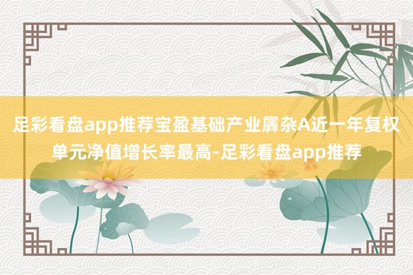 足彩看盘app推荐宝盈基础产业羼杂A近一年复权单元净值增长率最高-足彩看盘app推荐