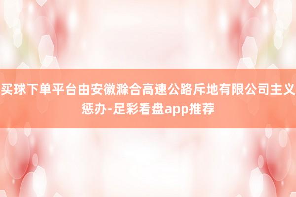 买球下单平台由安徽滁合高速公路斥地有限公司主义惩办-足彩看盘app推荐