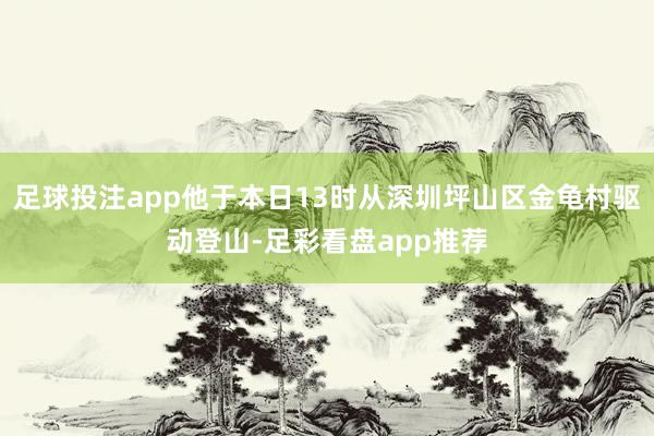 足球投注app他于本日13时从深圳坪山区金龟村驱动登山-足彩看盘app推荐