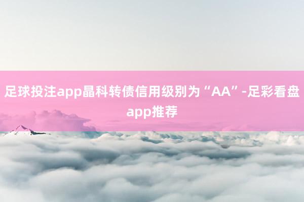 足球投注app晶科转债信用级别为“AA”-足彩看盘app推荐