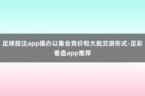 足球投注app操办以集会竞价和大批交游形式-足彩看盘app推荐