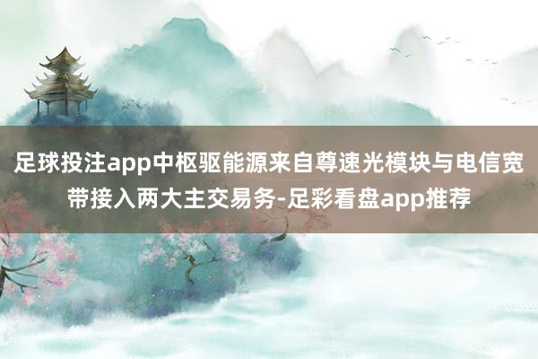 足球投注app中枢驱能源来自尊速光模块与电信宽带接入两大主交易务-足彩看盘app推荐