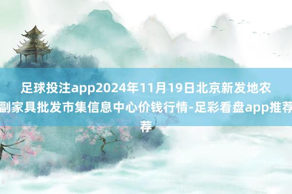 足球投注app2024年11月19日北京新发地农副家具批发市集信息中心价钱行情-足彩看盘app推荐