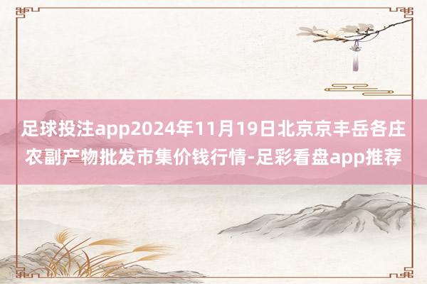 足球投注app2024年11月19日北京京丰岳各庄农副产物批发市集价钱行情-足彩看盘app推荐