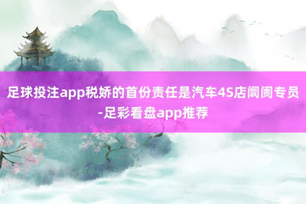 足球投注app税娇的首份责任是汽车4S店阛阓专员-足彩看盘app推荐