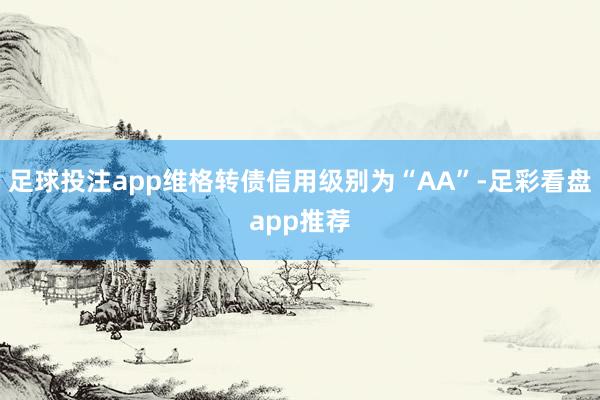 足球投注app维格转债信用级别为“AA”-足彩看盘app推荐