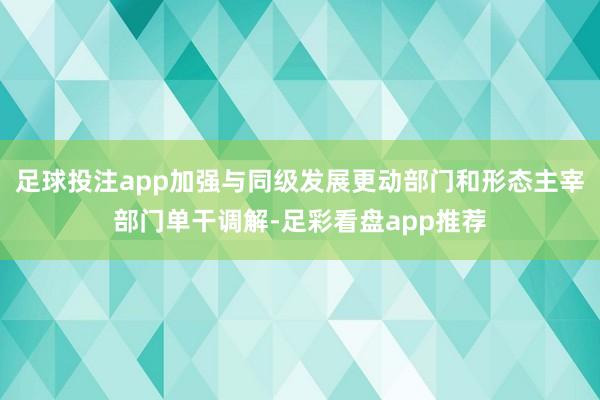 足球投注app加强与同级发展更动部门和形态主宰部门单干调解-足彩看盘app推荐