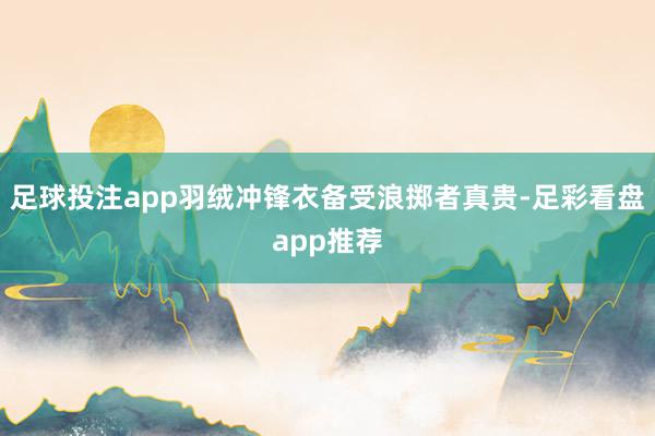 足球投注app羽绒冲锋衣备受浪掷者真贵-足彩看盘app推荐