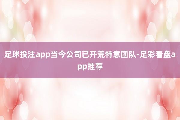 足球投注app当今公司已开荒特意团队-足彩看盘app推荐