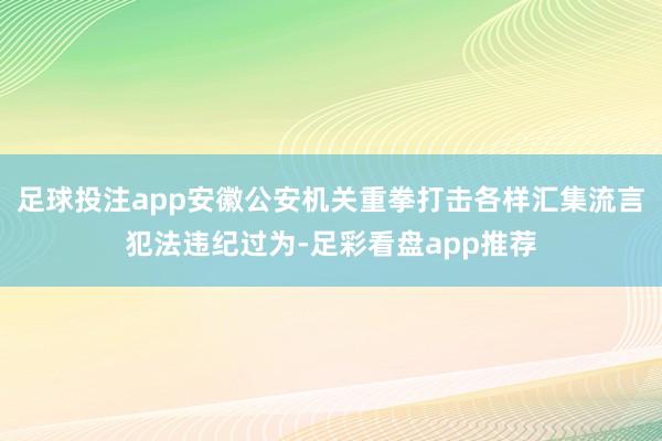 足球投注app安徽公安机关重拳打击各样汇集流言犯法违纪过为-足彩看盘app推荐