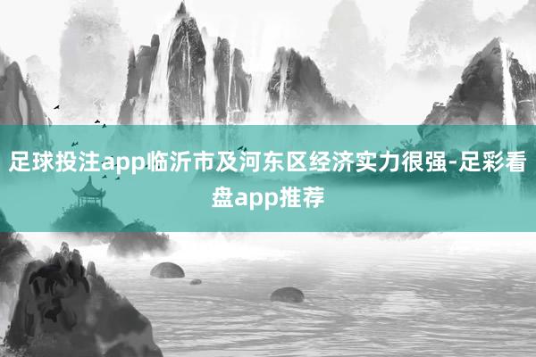 足球投注app临沂市及河东区经济实力很强-足彩看盘app推荐