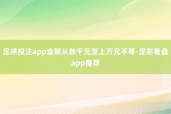 足球投注app金额从数千元至上万元不等-足彩看盘app推荐