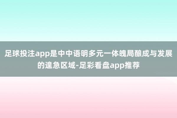 足球投注app是中中语明多元一体魄局酿成与发展的遑急区域-足彩看盘app推荐